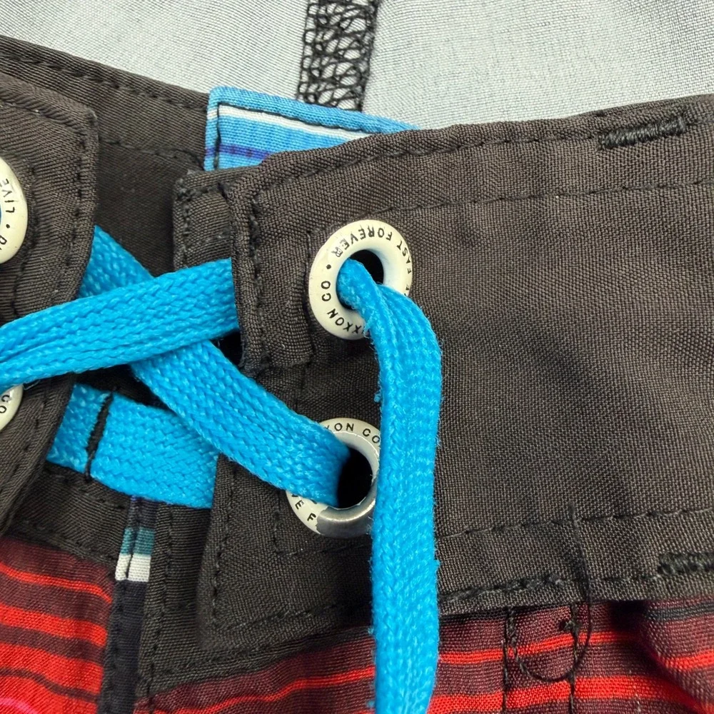 Dixxon Board Shorts Mens 42 Multicolor Serape Striped‎ Lace Up Swim Trunks
